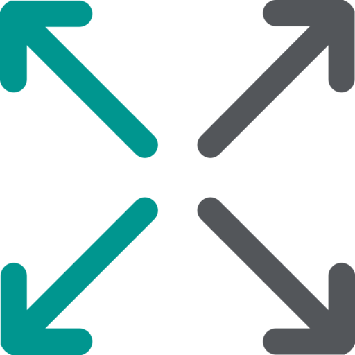 2 grüne und 2 graue Pfeile bilden das distriko Favicon