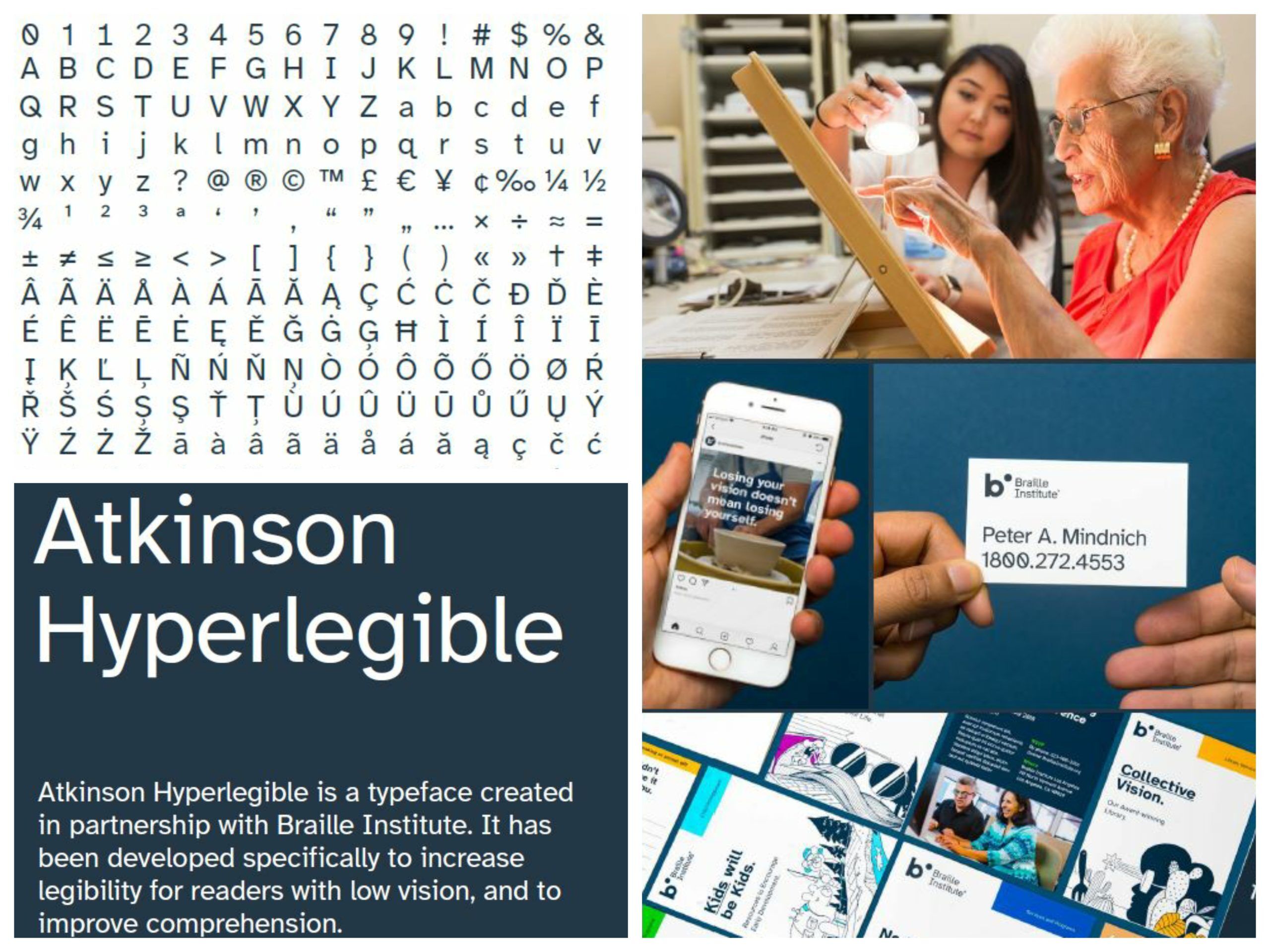Foto Collage für den Beitrag Barrierefreie Schriftart Atkinson Hyperlegible