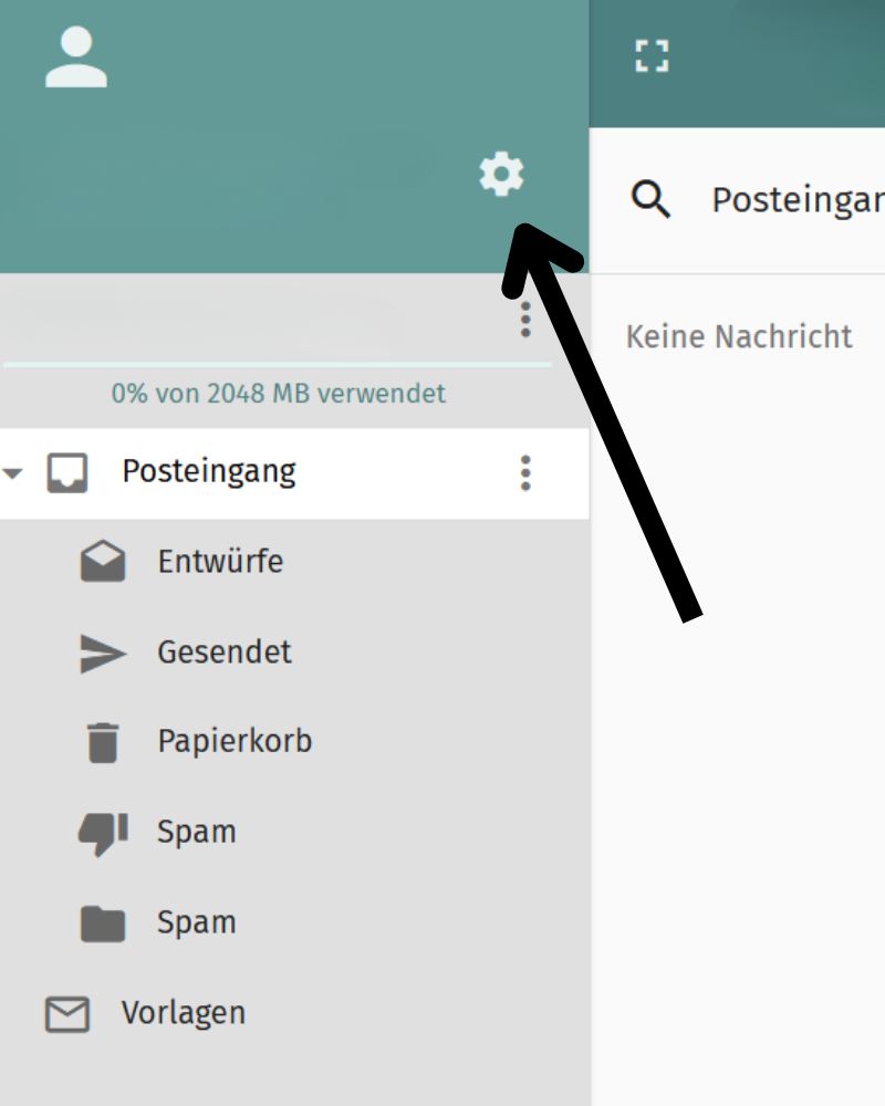 Weißes Zahnrad für Einstellungen anwählen